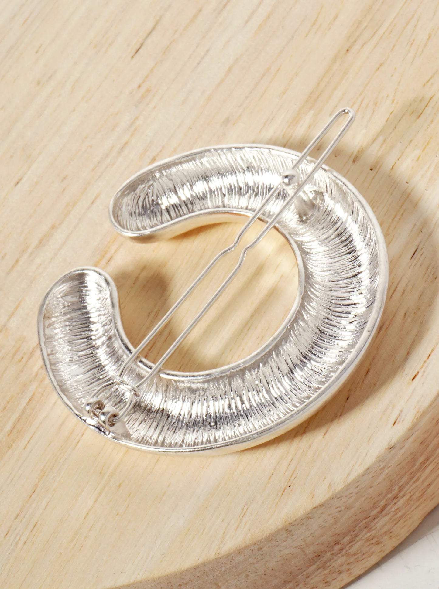 Puffy Open Circle Metal Casting Hair-Pin