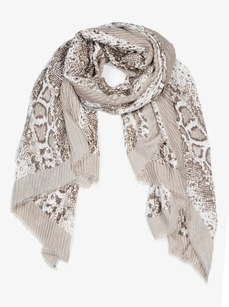 Python Snake Pattern Print Lightweight All Weather Oblong Scarf