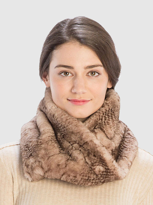 Python Snake Pattern Printed Faux Fur Infinity Scarf