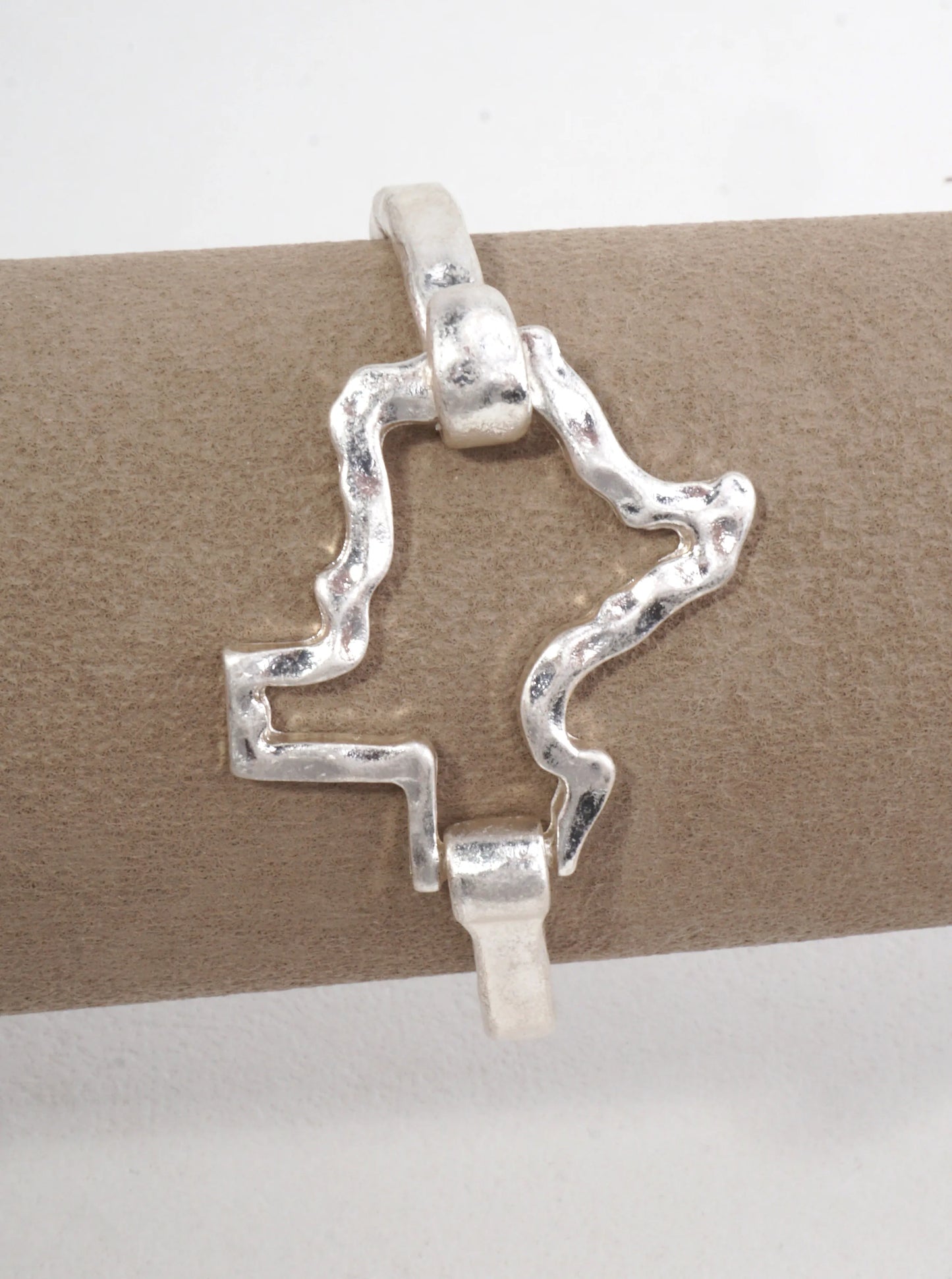 Abstract Sculptural Hammered Cuff Bracelet