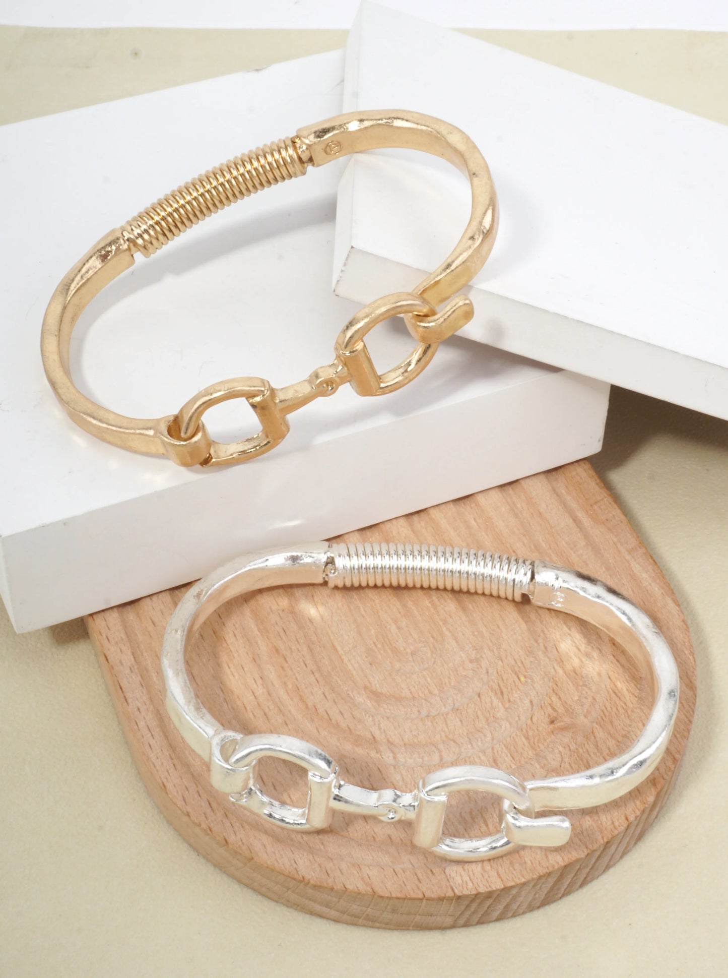 Equestrian Link Open Bangle Bracelet