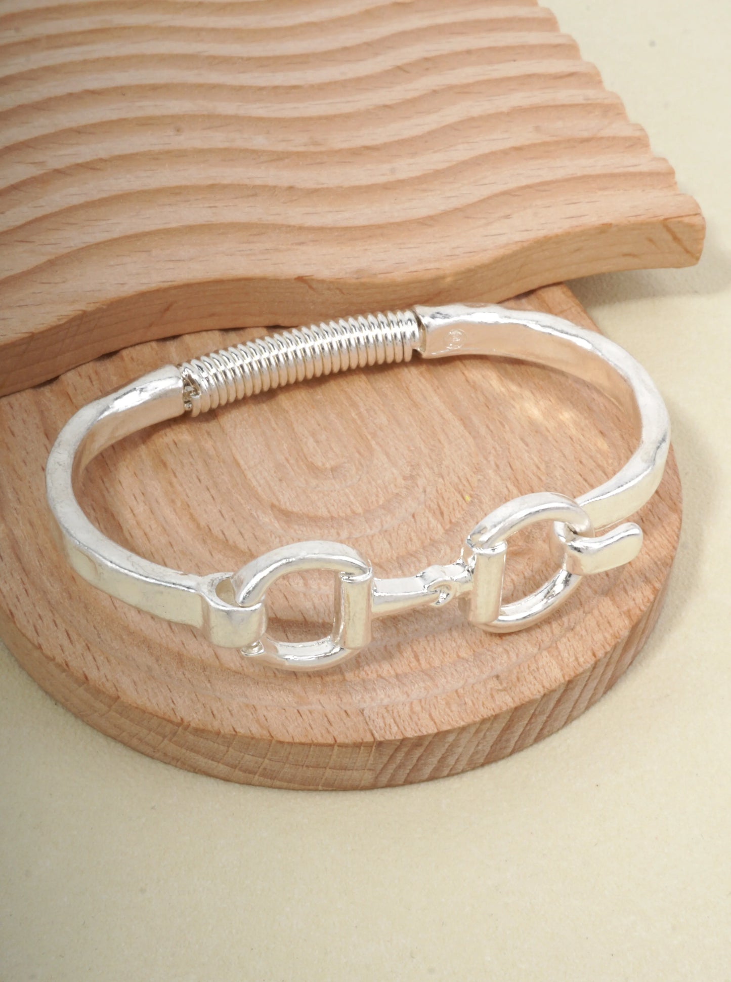 Equestrian Link Open Bangle Bracelet