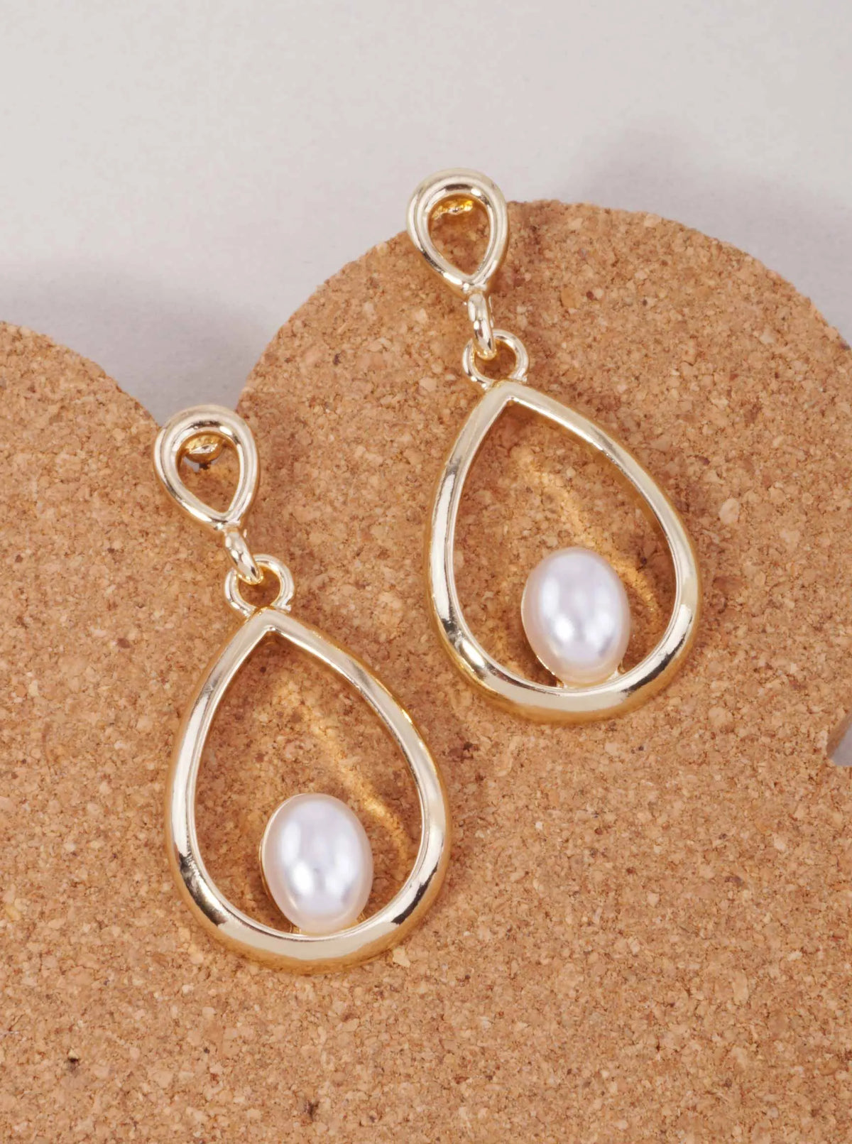 PEARL TEARDROP POLISHED POST DROP EARRINGS