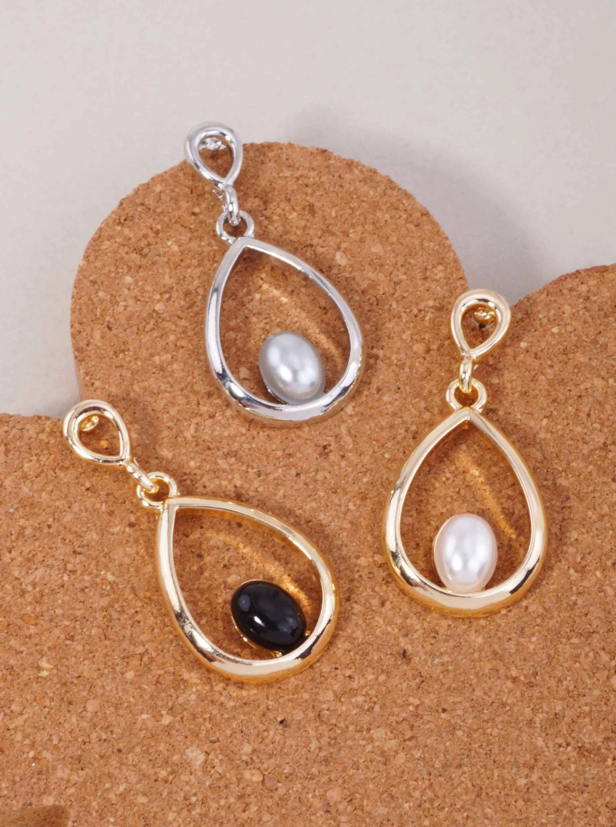 PEARL TEARDROP POLISHED POST DROP EARRINGS