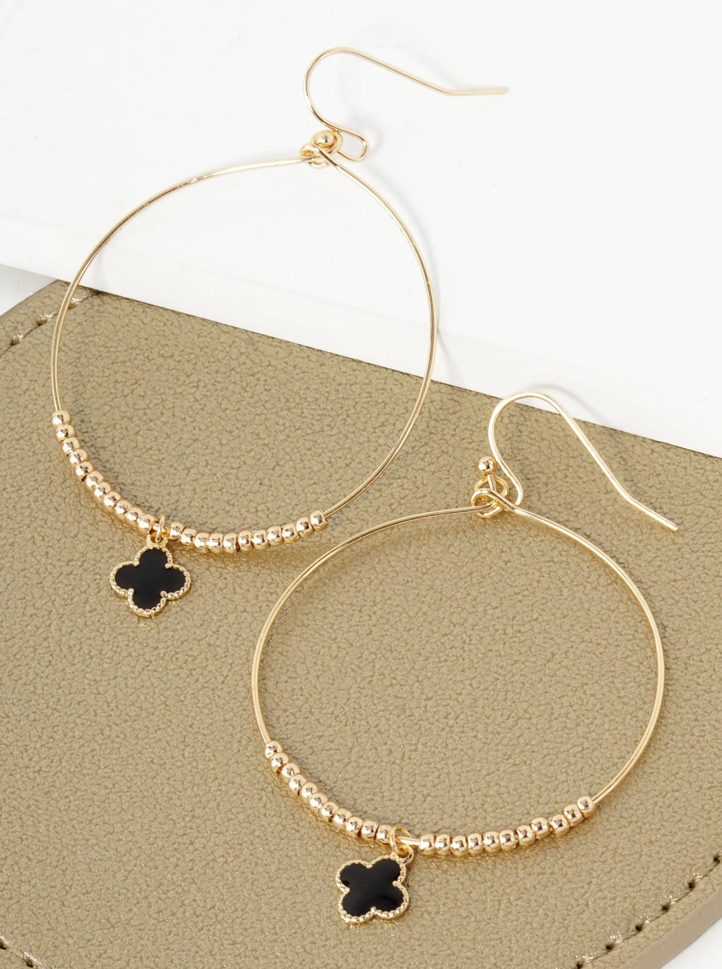 Quatrefoil Drop Wire Circle Lightweight Dangle Earrings