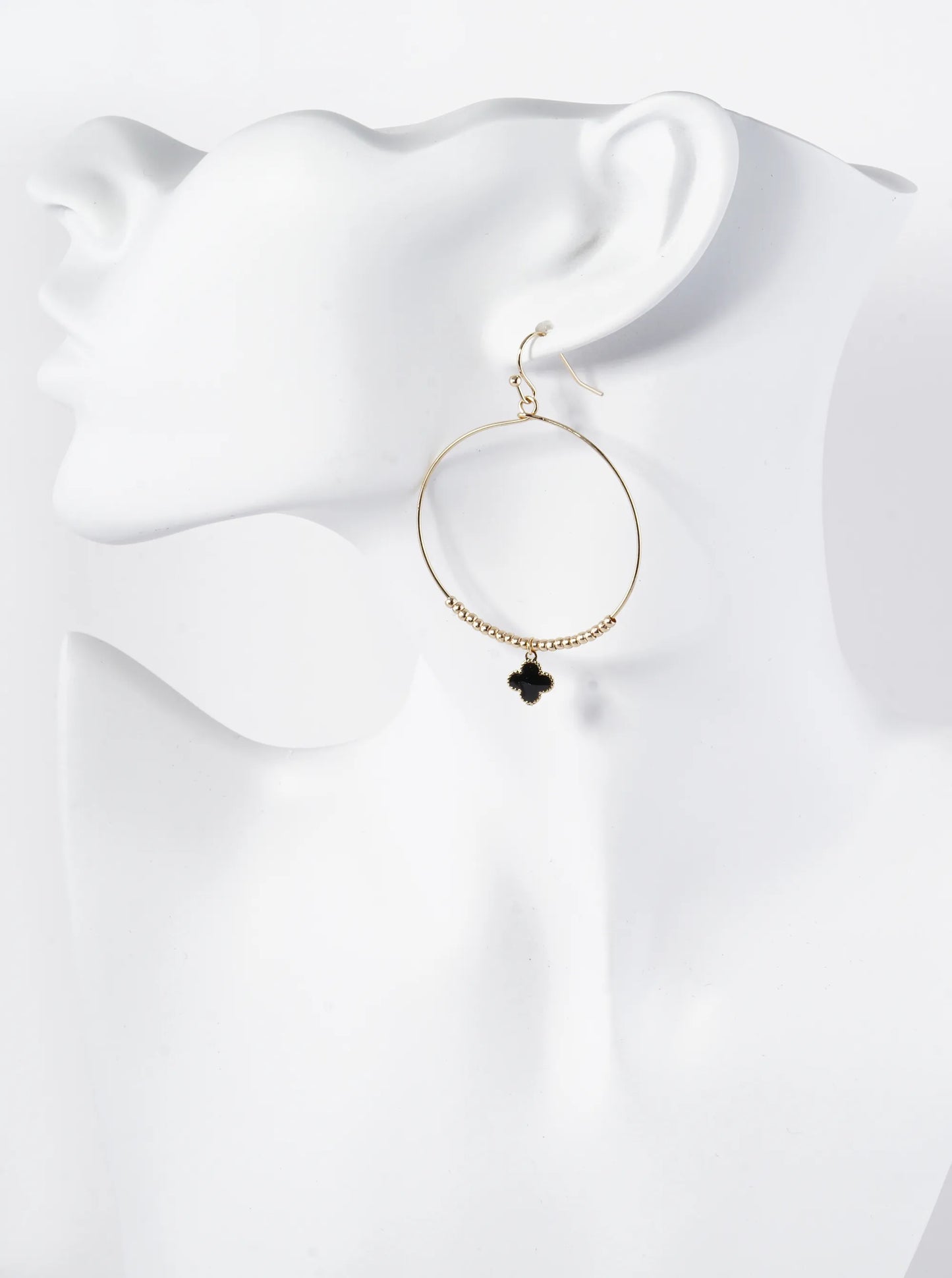 Quatrefoil Drop Wire Circle Lightweight Dangle Earrings