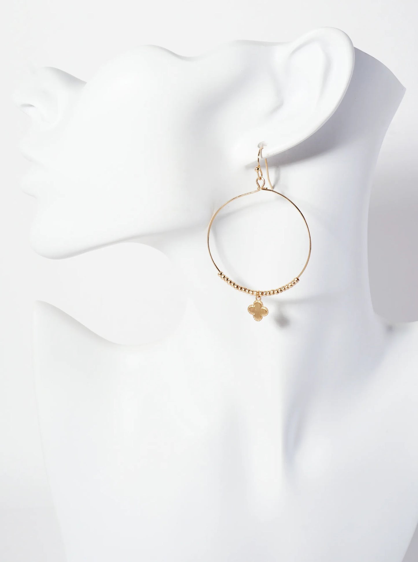 Quatrefoil Drop Wire Circle Lightweight Dangle Earrings