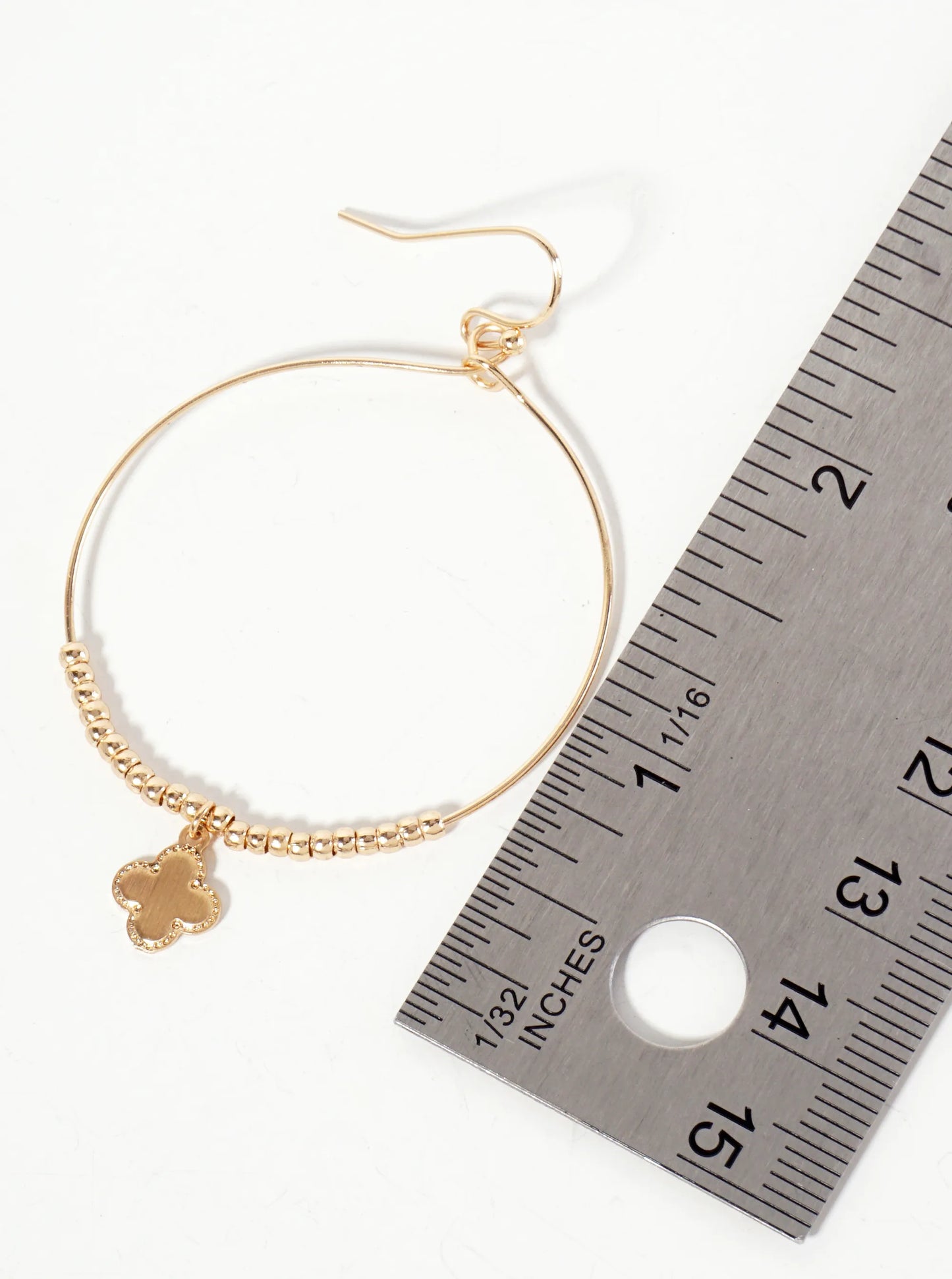 Quatrefoil Drop Wire Circle Lightweight Dangle Earrings