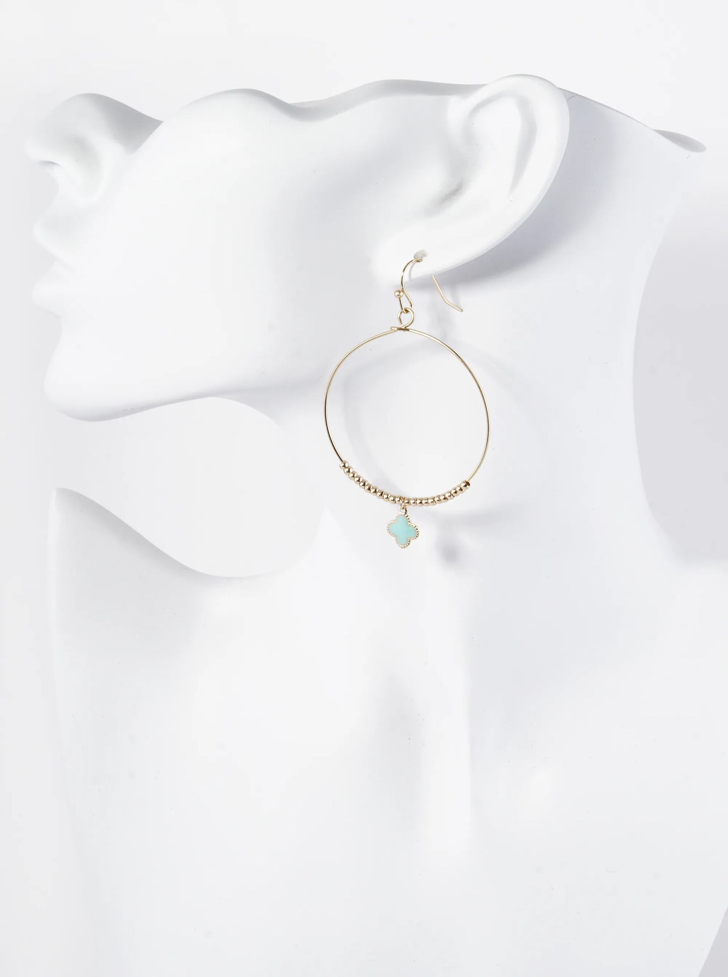 Quatrefoil Drop Wire Circle Lightweight Dangle Earrings