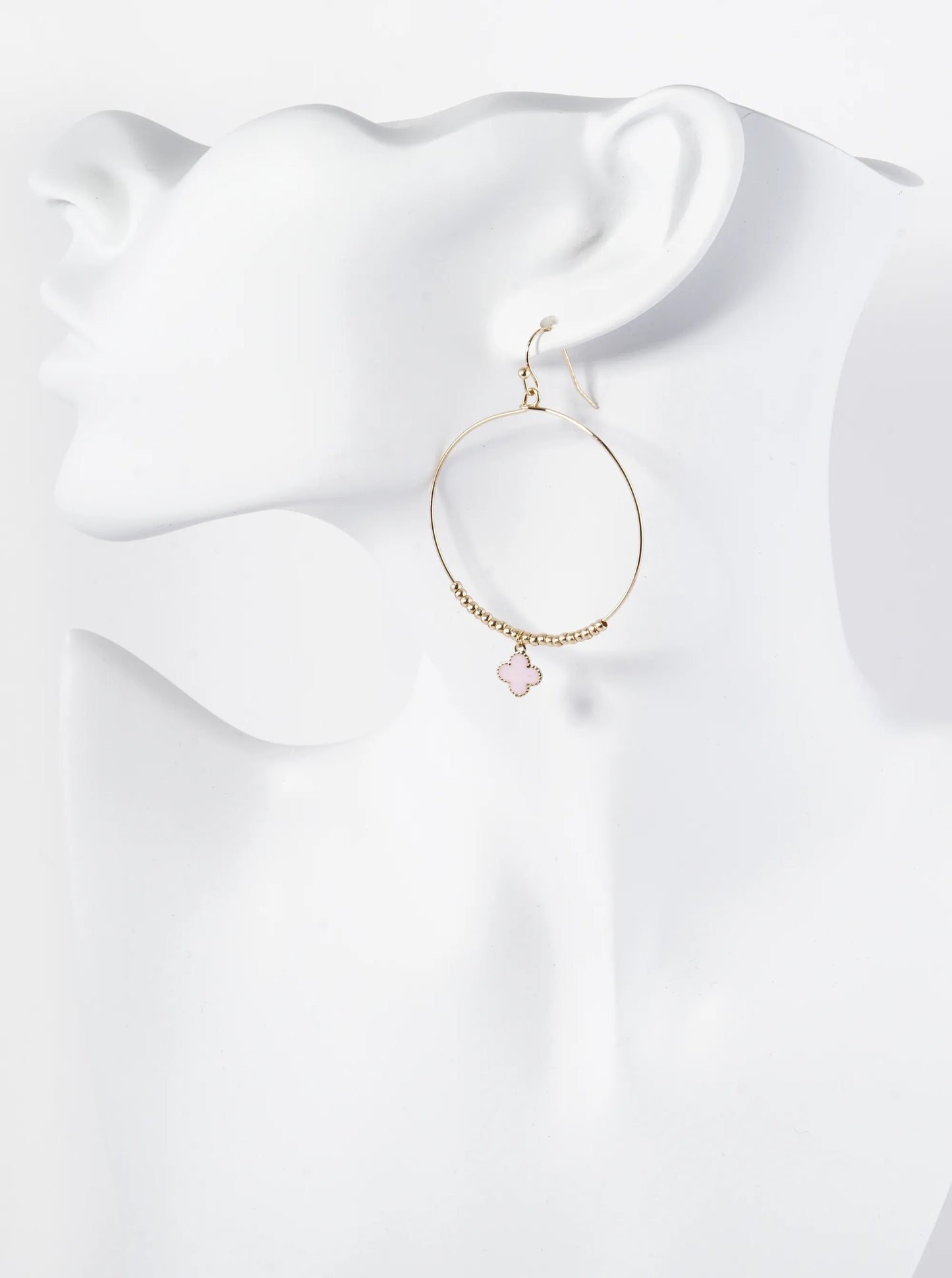 Quatrefoil Drop Wire Circle Lightweight Dangle Earrings