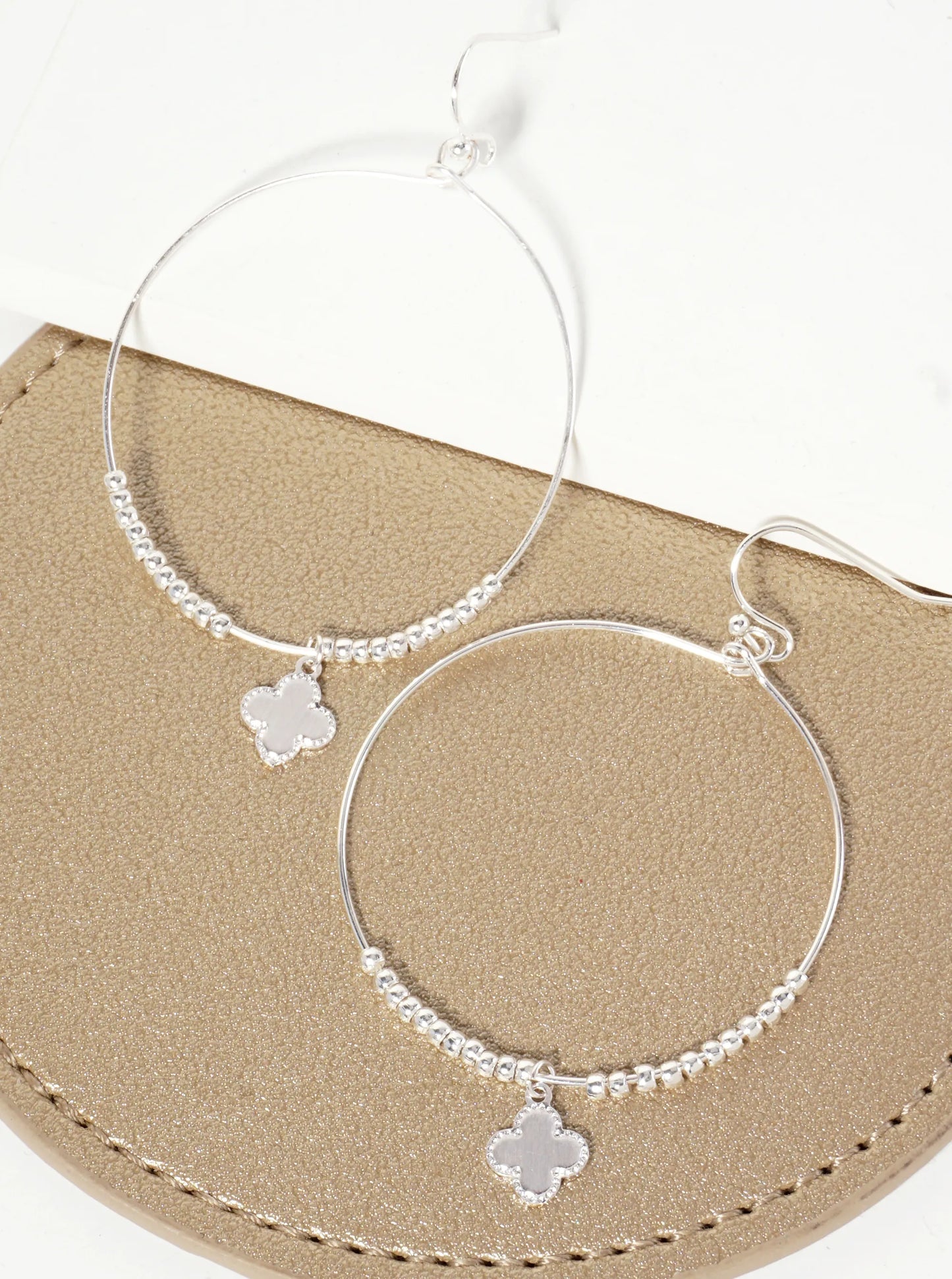 Quatrefoil Drop Wire Circle Lightweight Dangle Earrings