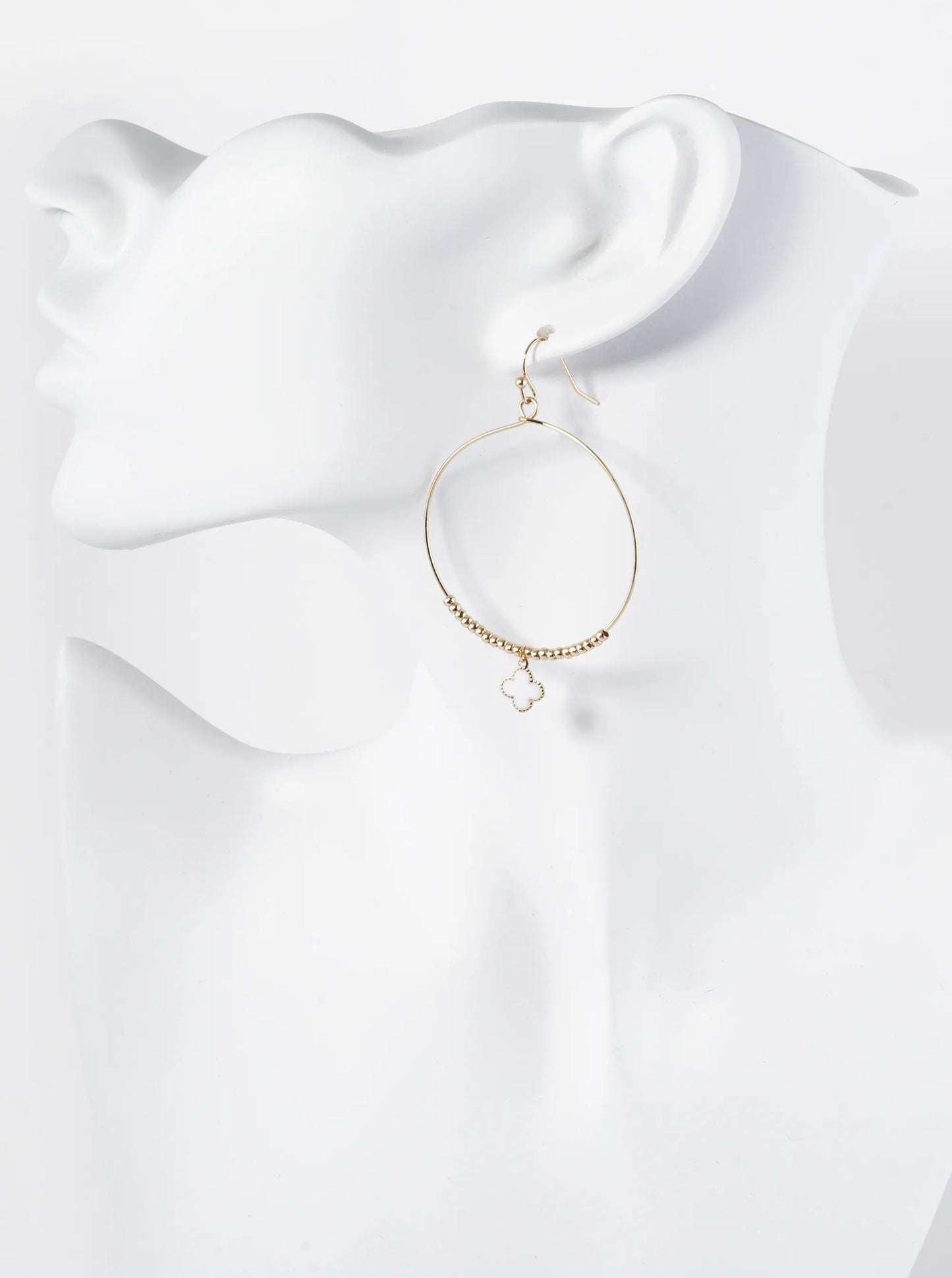 Quatrefoil Drop Wire Circle Lightweight Dangle Earrings