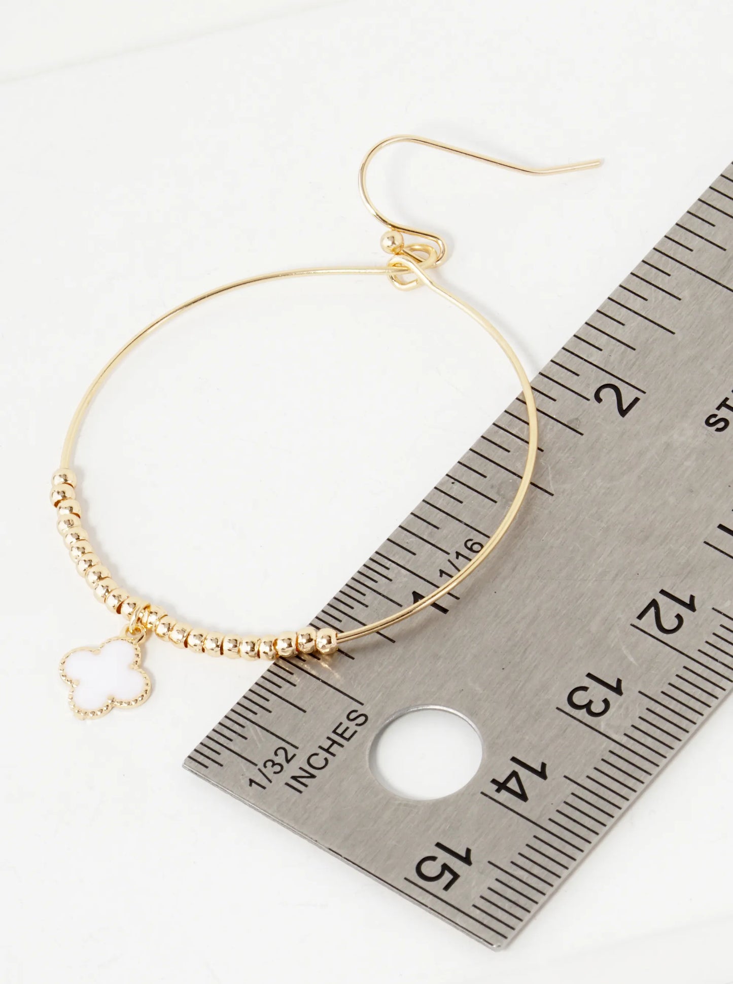 Quatrefoil Drop Wire Circle Lightweight Dangle Earrings