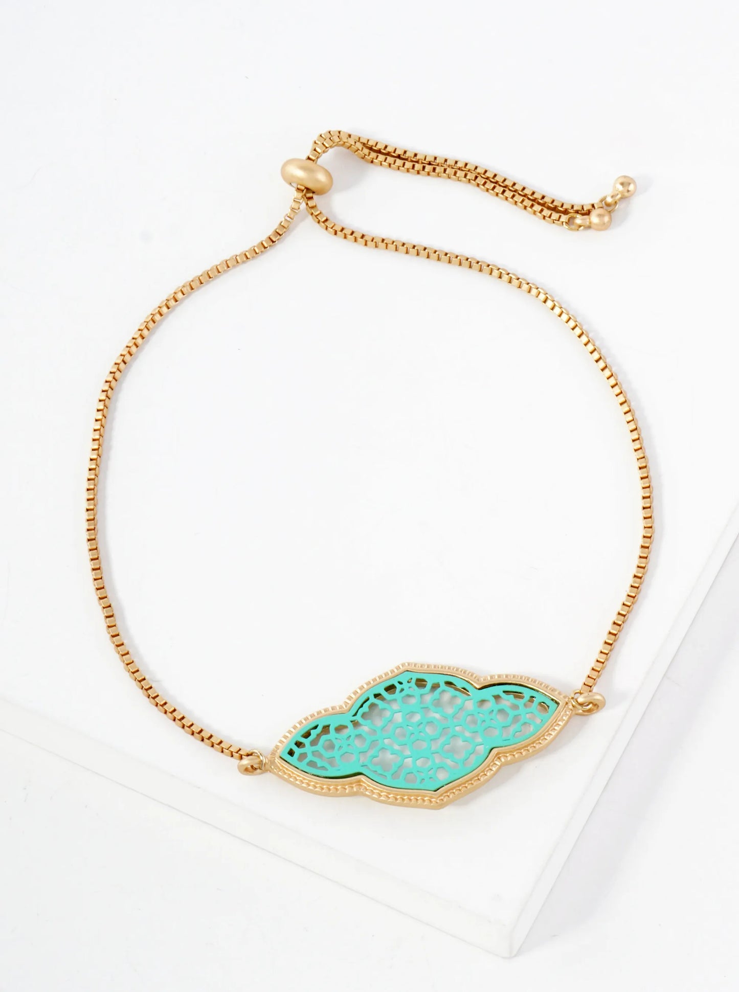 Quatrefoil Filigree 1mm Box-Chain Pull-Tie Bracelet