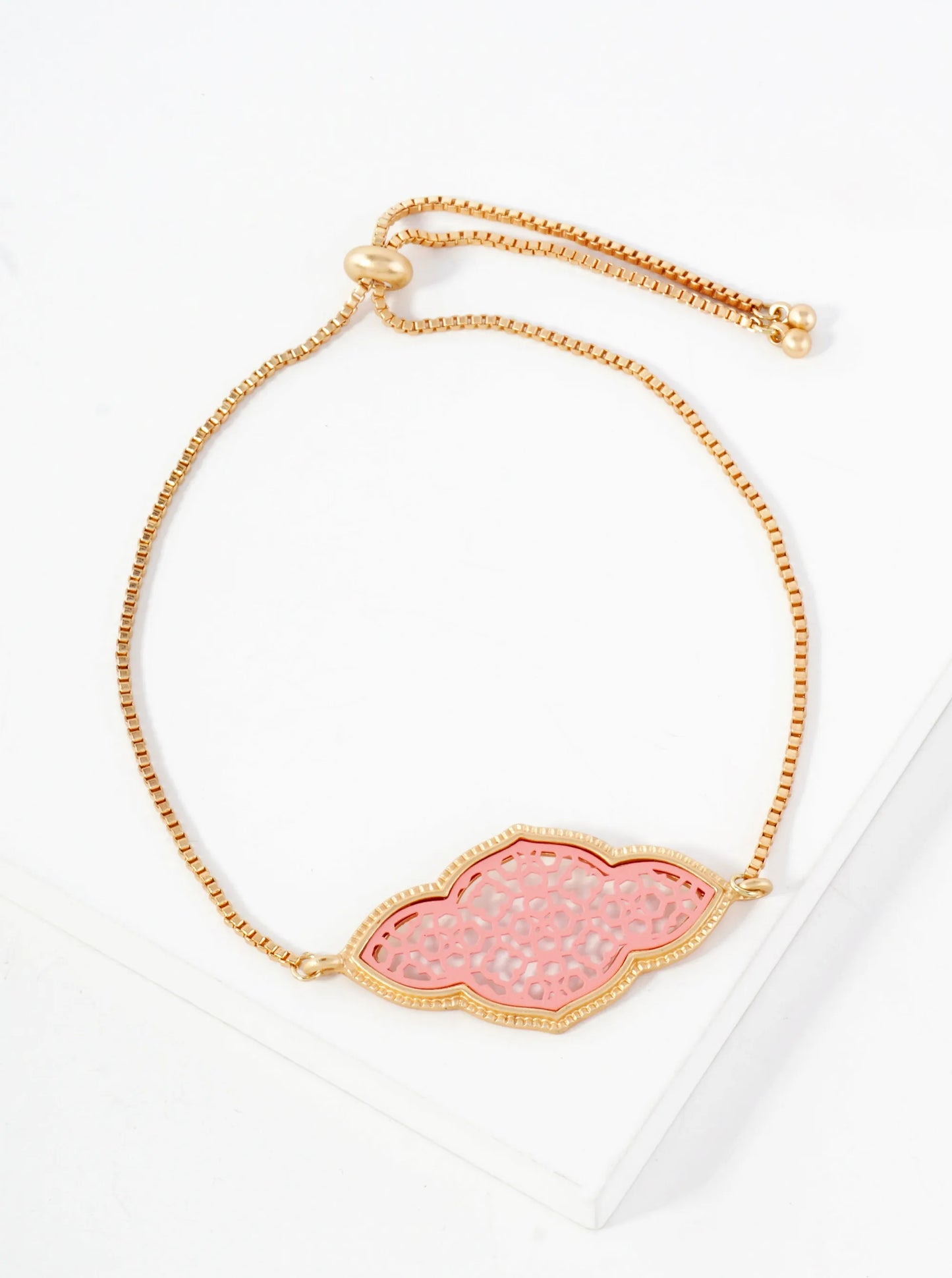 Quatrefoil Filigree 1mm Box-Chain Pull-Tie Bracelet