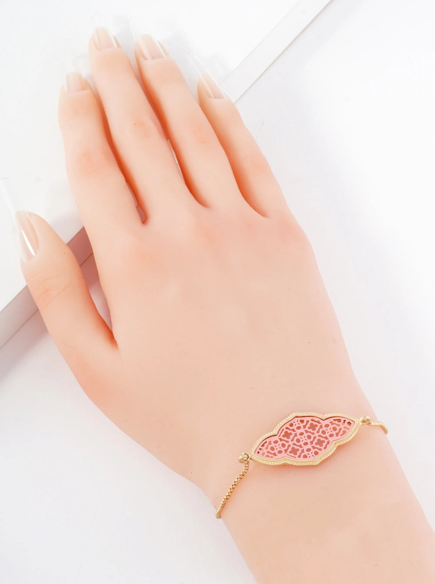 Quatrefoil Filigree 1mm Box-Chain Pull-Tie Bracelet