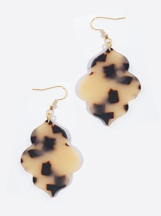 Quatrefoil Acetate Dangle Drop Earrings