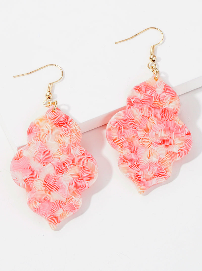 Quatrefoil Acetate Dangle Drop Earrings