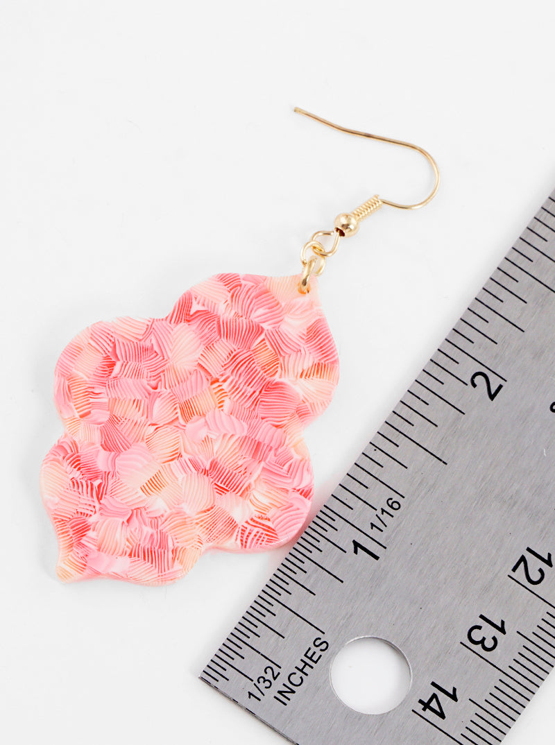 Quatrefoil Acetate Dangle Drop Earrings