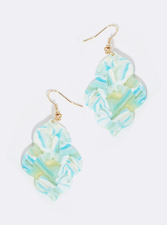 Quatrefoil Acetate Dangle Drop Earrings