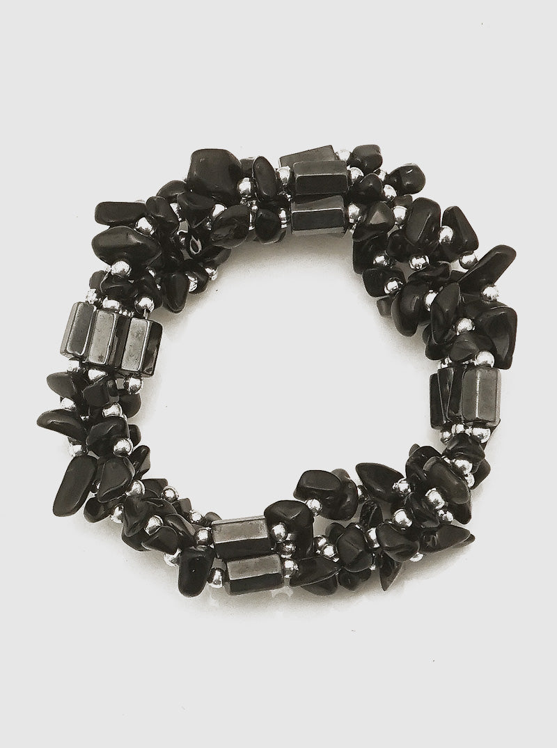 RECONSTITUTED TURQUOISE MAGNETIC WRAP AROUND BRACELET