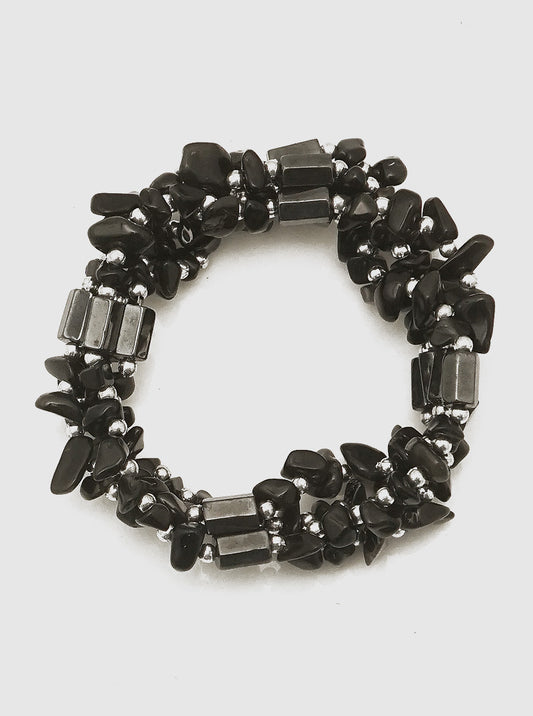 RECONSTITUTED TURQUOISE MAGNETIC WRAP AROUND BRACELET