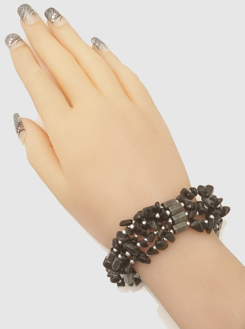 RECONSTITUTED TURQUOISE MAGNETIC WRAP AROUND BRACELET