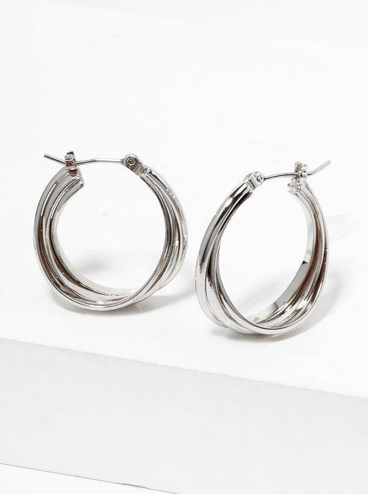 18k Gold Dipped 15mm Tapered Hinged Hoop Earrings