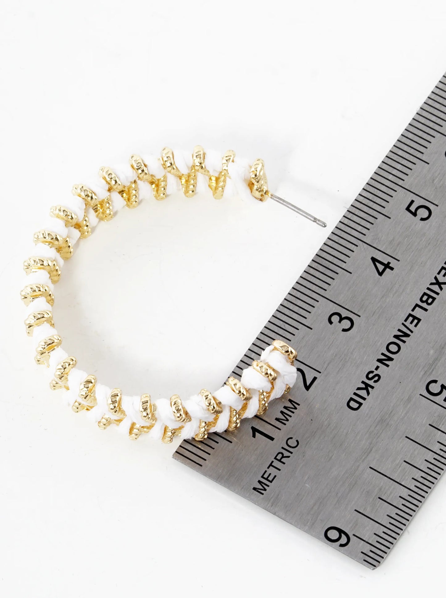 Raffia Wrapped 40mm Open Hoop Earrings