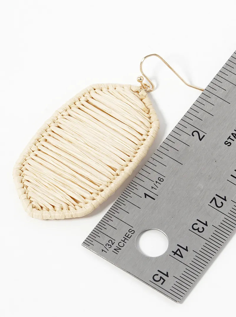 Raffia Wrapped Lightweight Dangle Drop Earrings