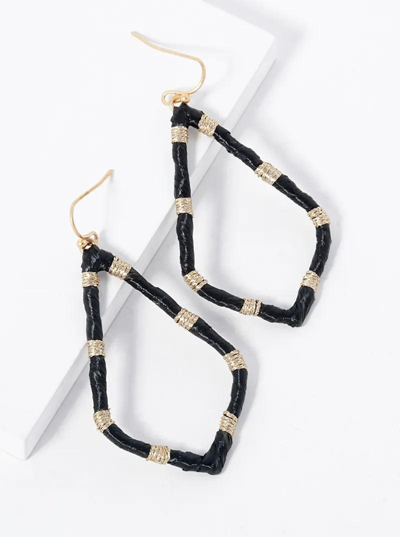 Raffia Wrapped Sophia Dangle Drop Earrings
