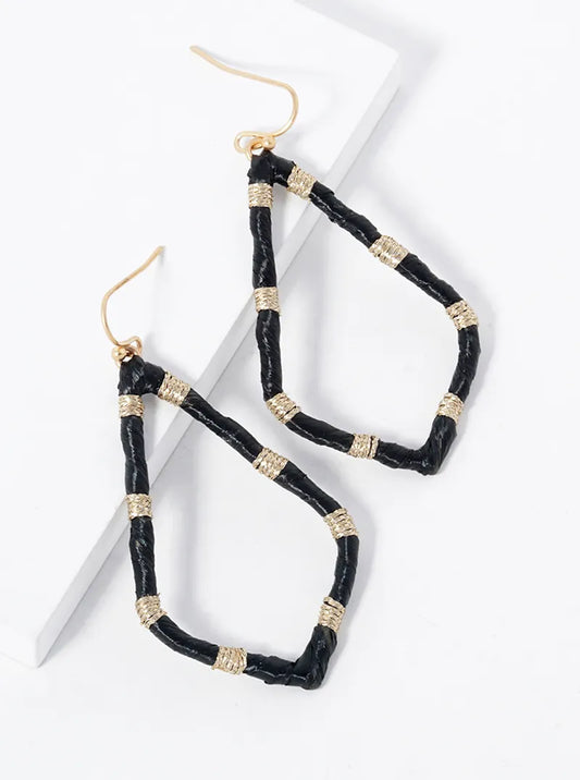 Raffia Wrapped Sophia Dangle Drop Earrings