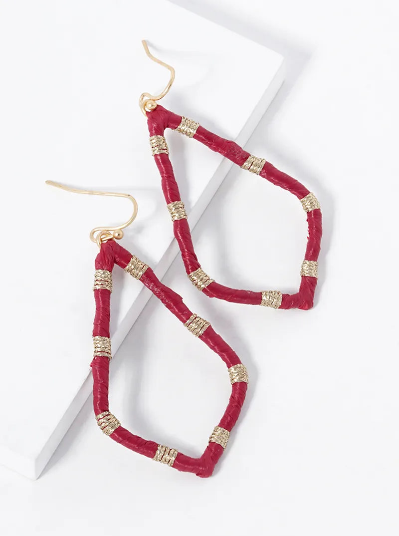 Raffia Wrapped Sophia Dangle Drop Earrings