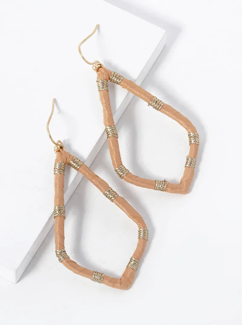 Raffia Wrapped Sophia Dangle Drop Earrings