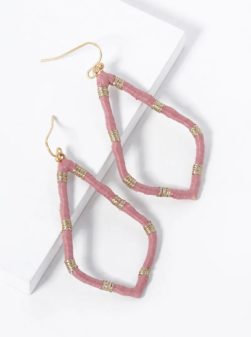 Raffia Wrapped Sophia Dangle Drop Earrings