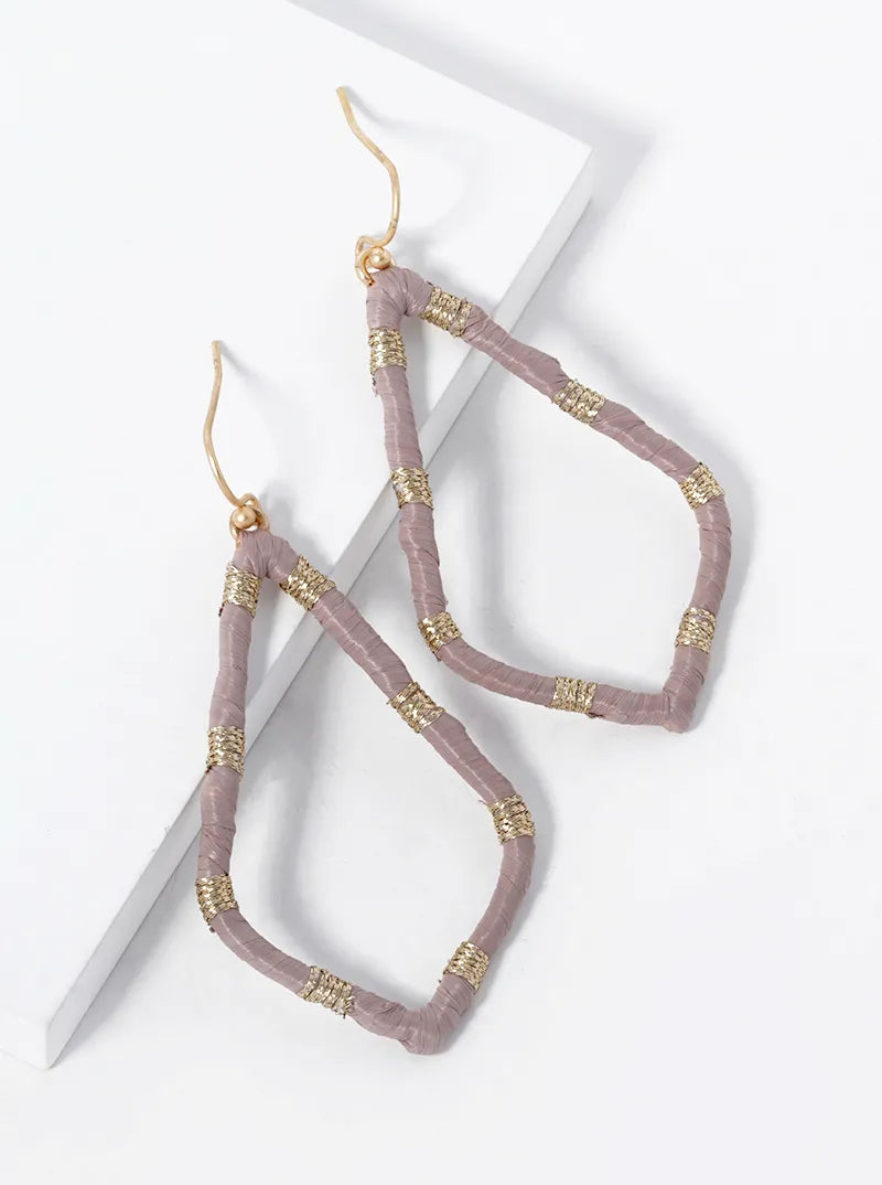 Raffia Wrapped Sophia Dangle Drop Earrings