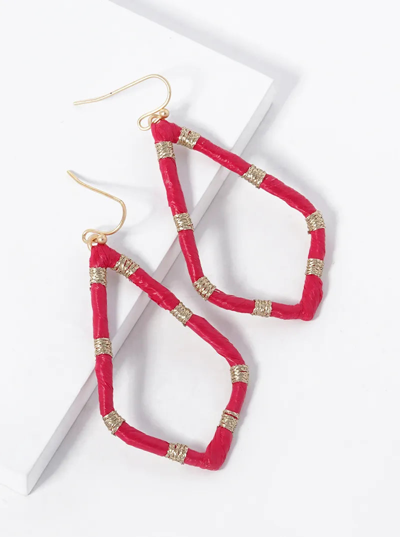 Raffia Wrapped Sophia Dangle Drop Earrings