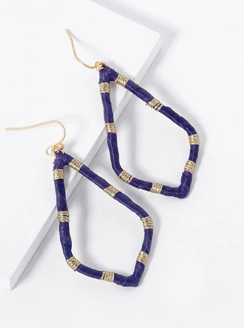 Raffia Wrapped Sophia Dangle Drop Earrings