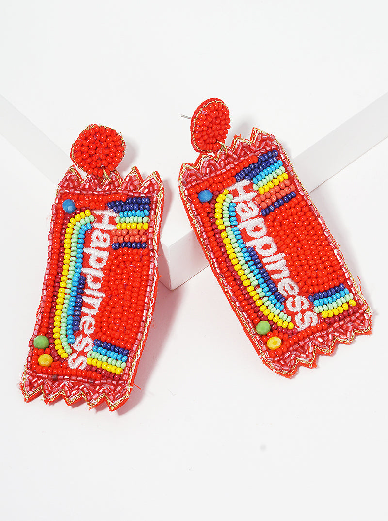 Rainbow Candy India Bead Earrings