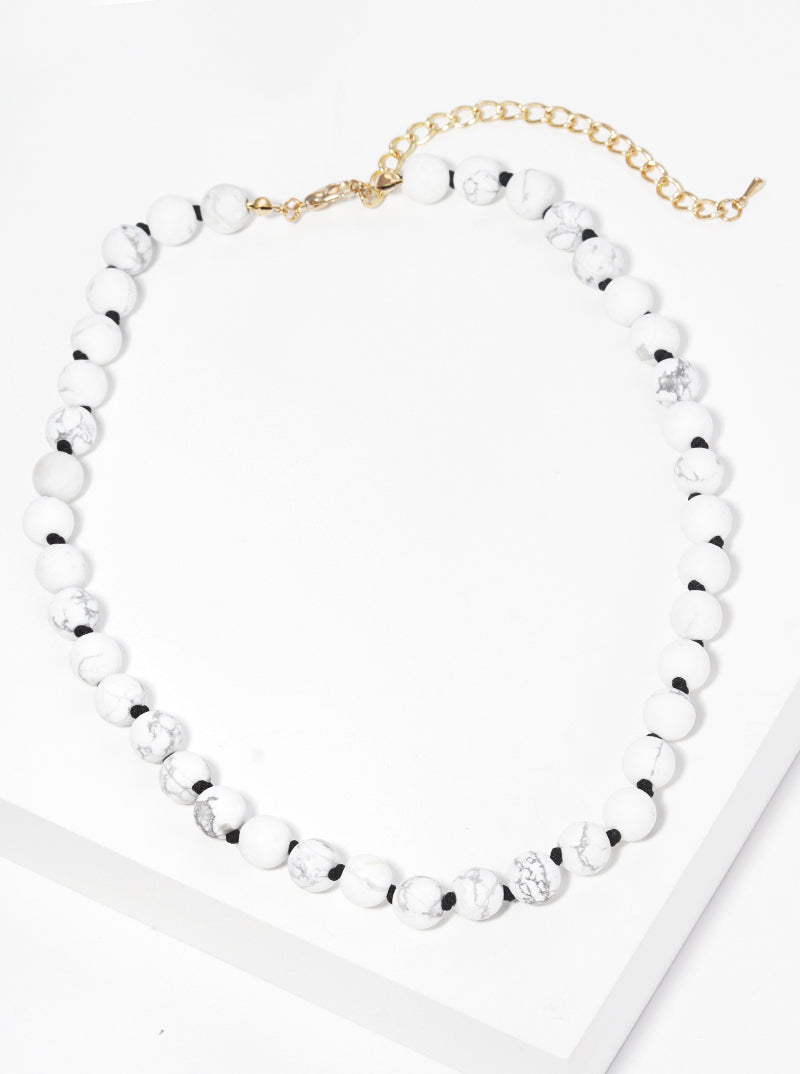 Reconstituted White Semi Precious Necklace