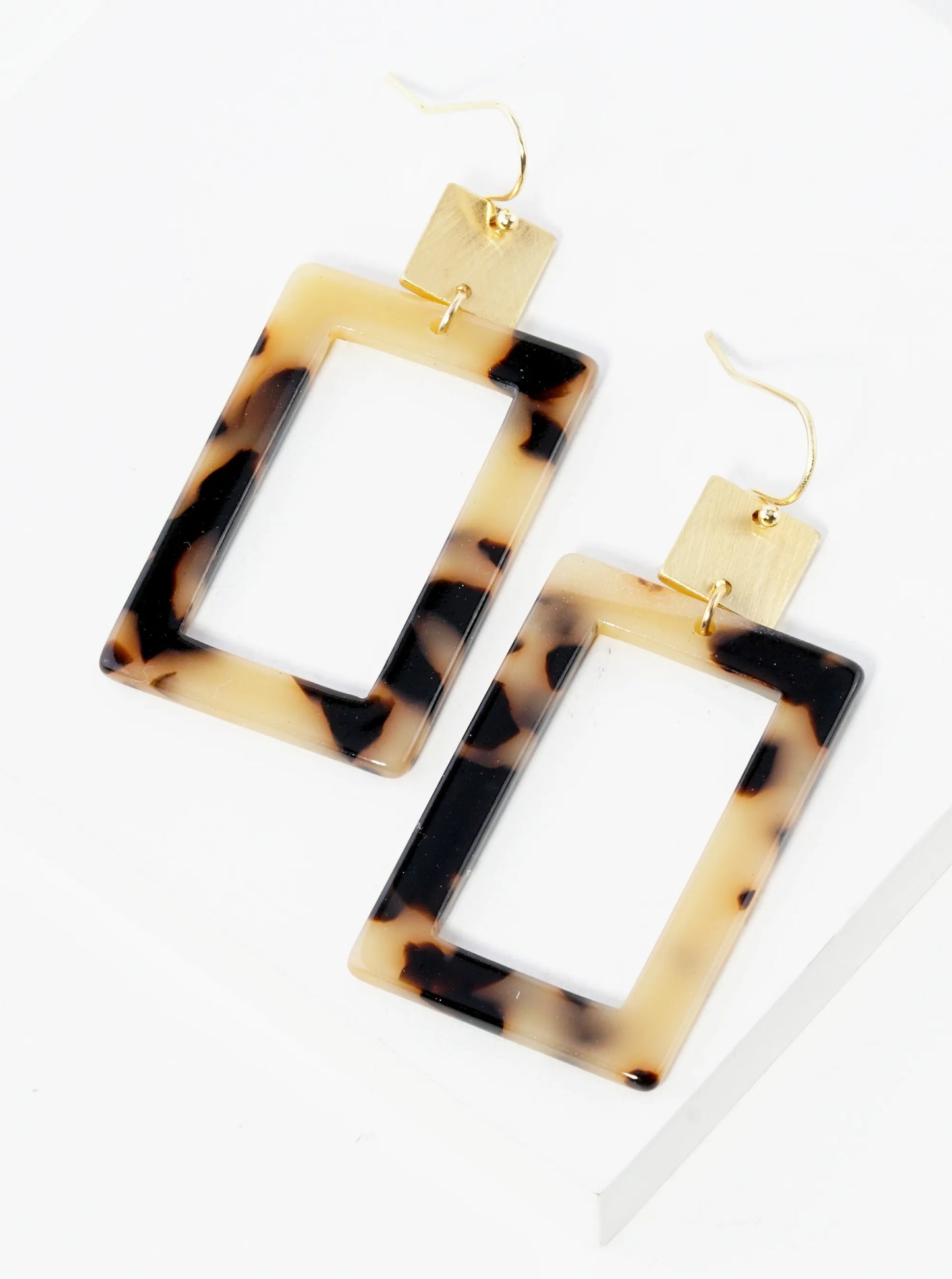 Rectangle Acetate Drop Dangle Earrings