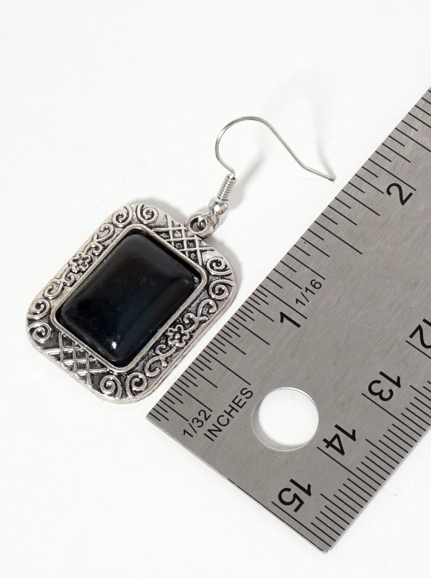 Rectangle-Shape Semi-Precious Natural-Stone Dangle Drop Bohemian Western Earrings