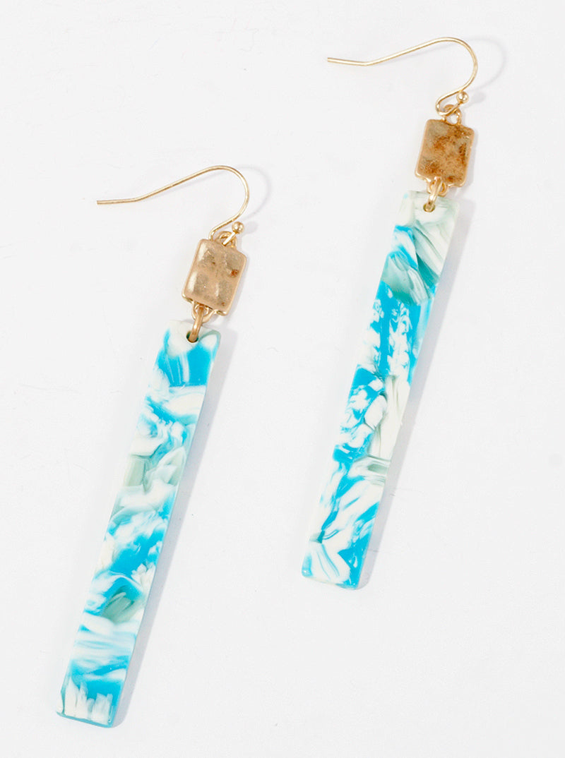 Rectangle Cellulose Acetate Bar Dangle Drop Earrings