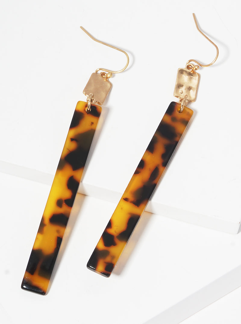 Rectangle Cellulose Acetate Bar Dangle Drop Earrings