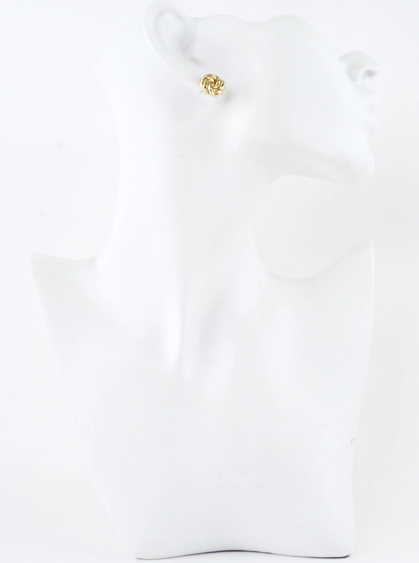 Rectangular Brass Infinity Knot Stud Earrings