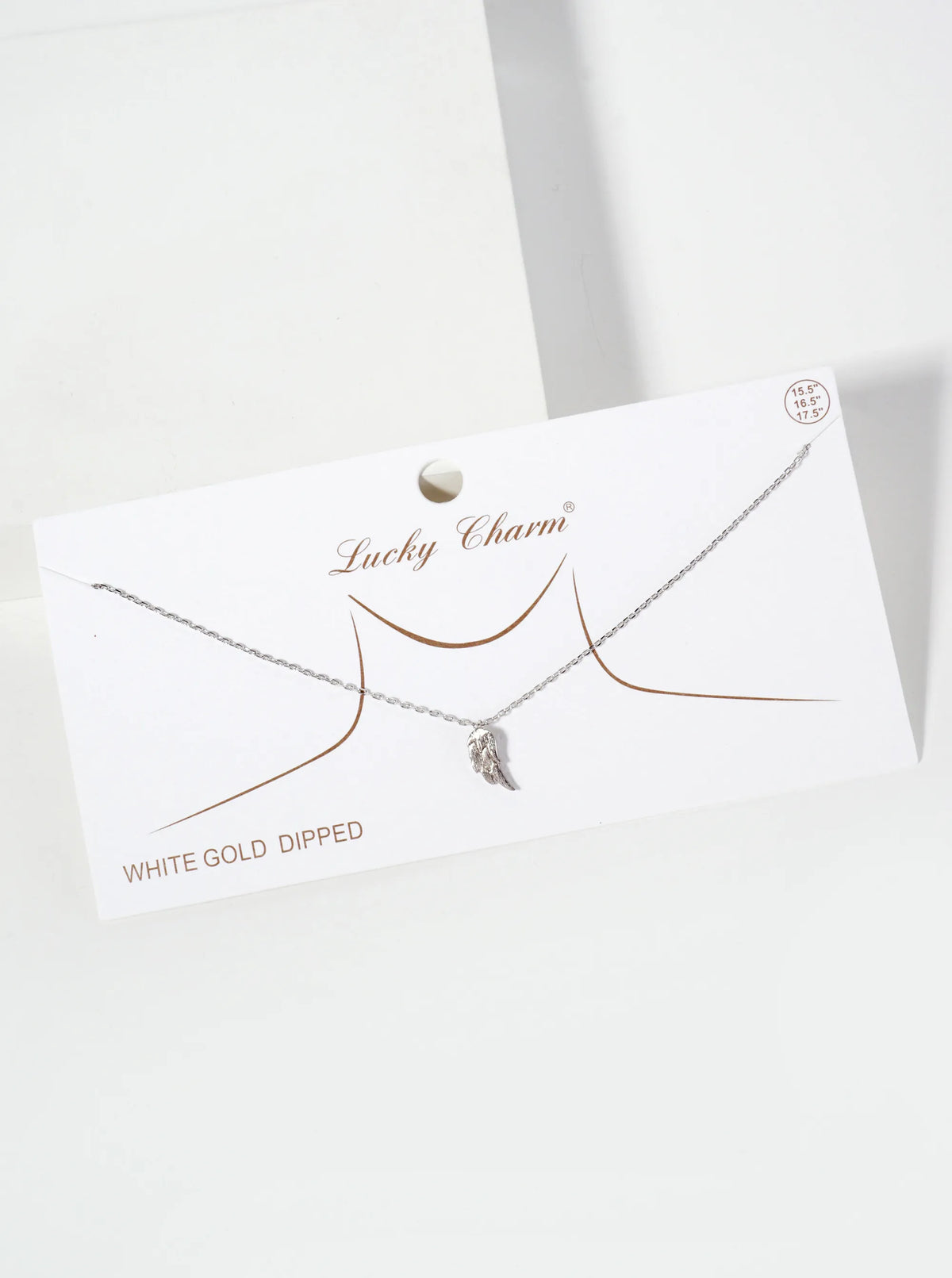 Religious-Theme 18K-Gold-Dipped Textured Angel Wing Pendant Necklace
