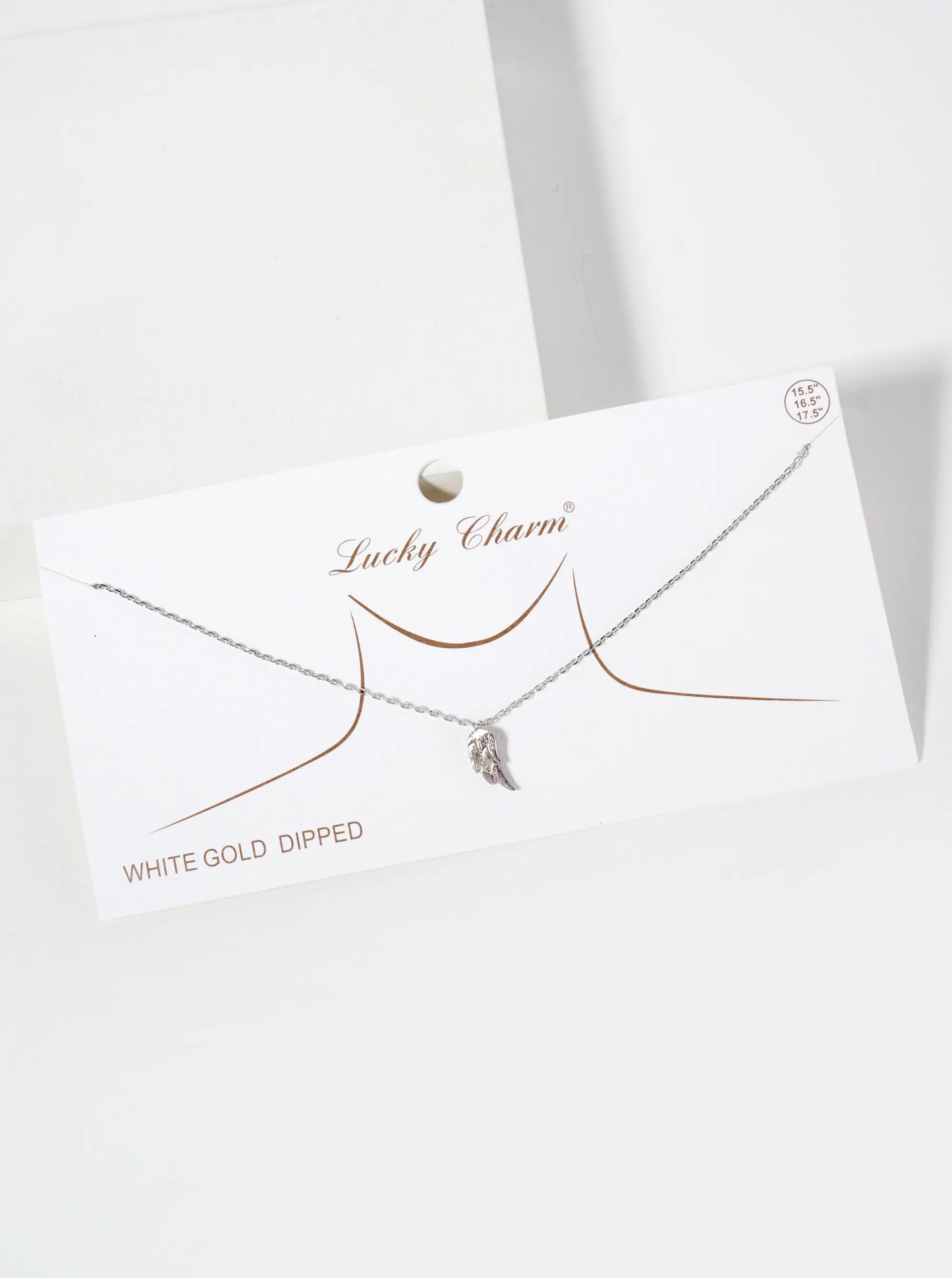 Religious-Theme 18K-Gold-Dipped Textured Angel Wing Pendant Necklace