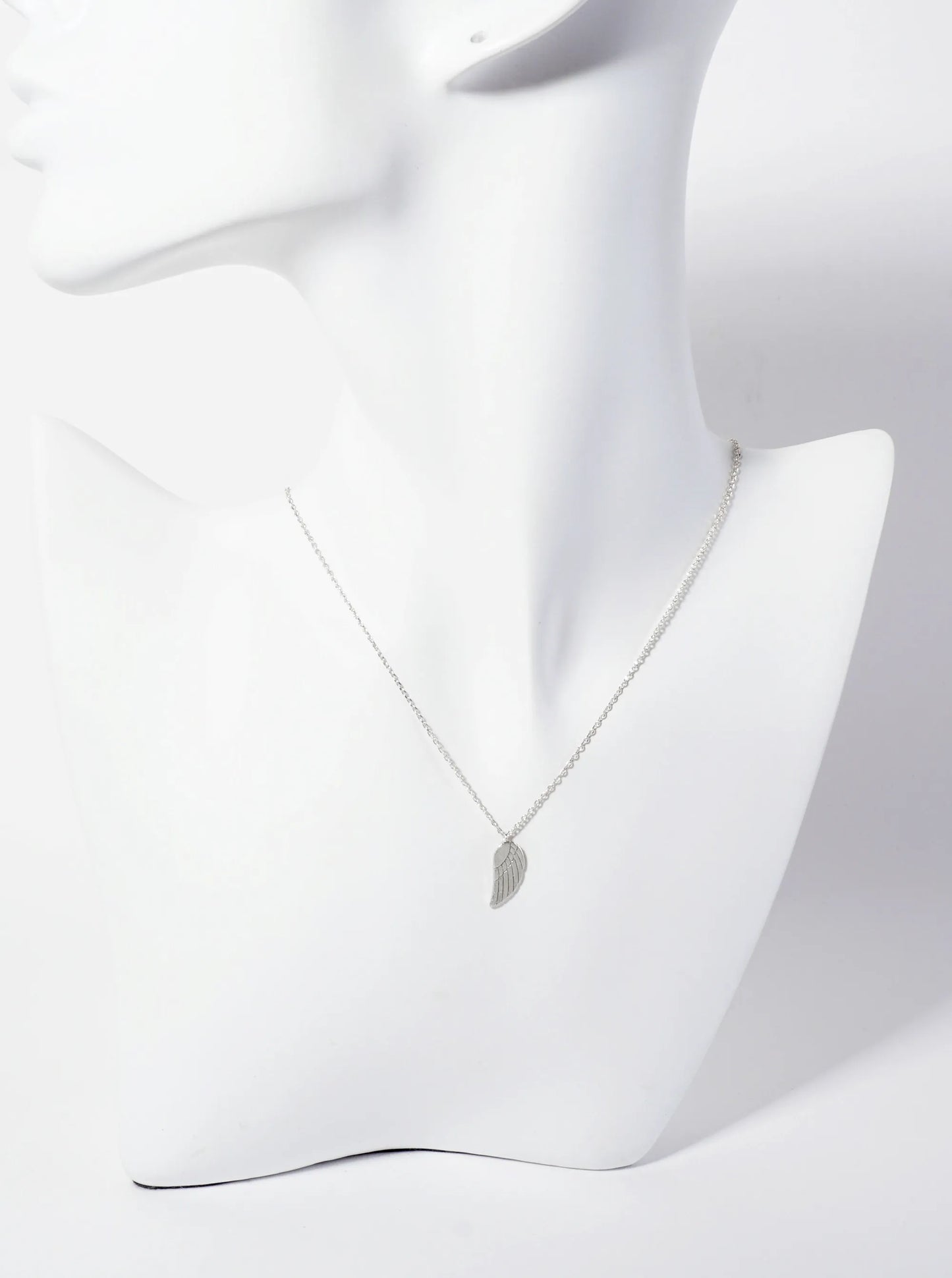 Religious-Theme 18K-Gold-Dipped Textured Angel Wing Pendant Necklace