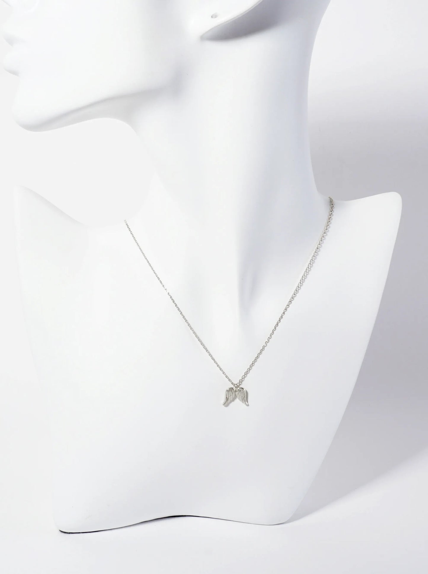 Religious-Theme 18K-Gold-Dipped Textured Angel Wings Pendant Necklace