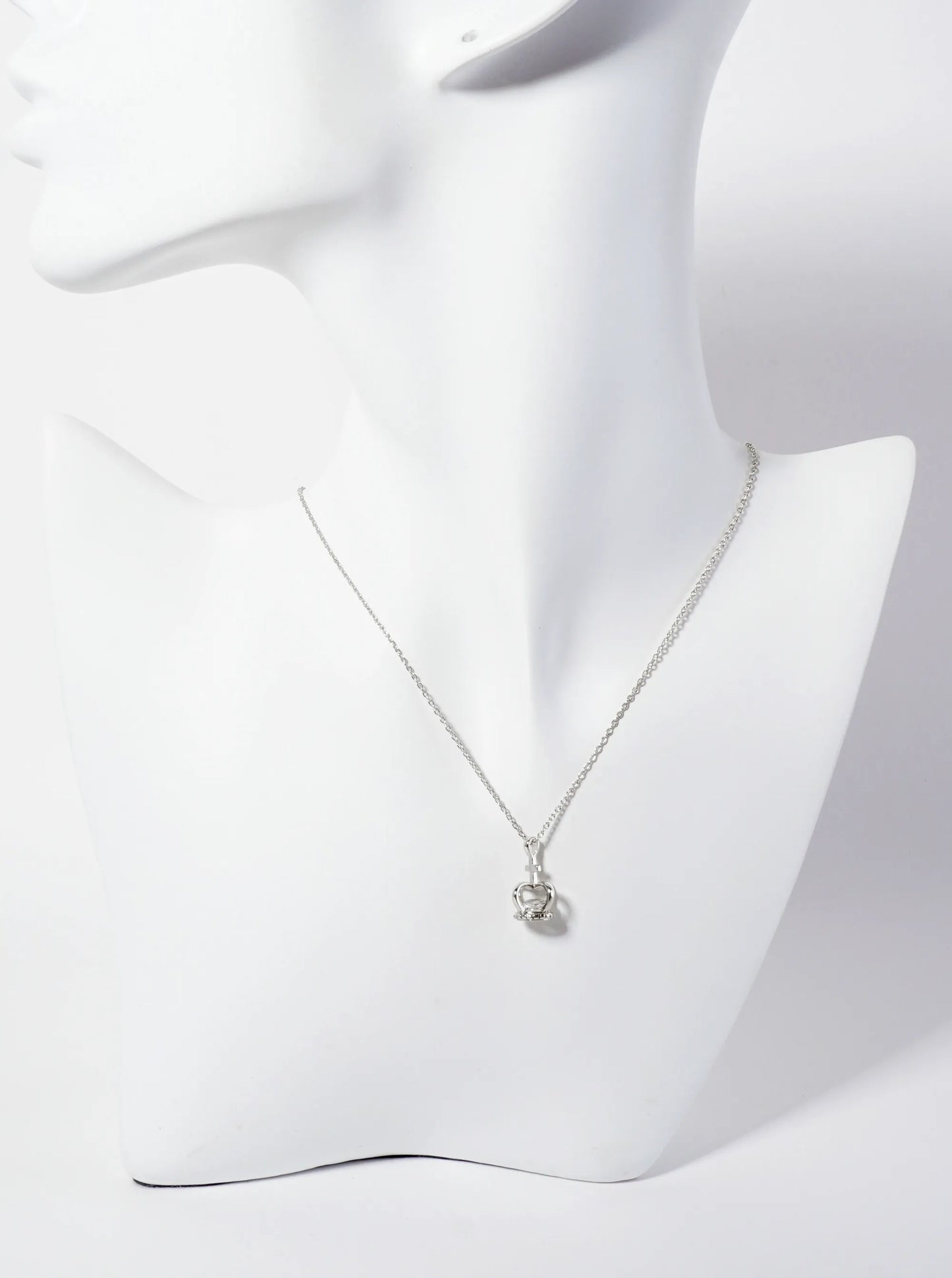 Religious-Theme CZ 18K-Gold-Dipped Papal-Tiara Crown Pendant Necklace